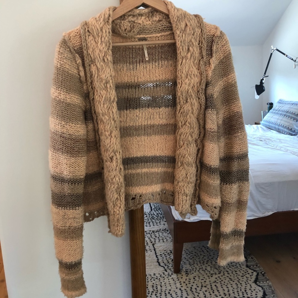 Free People Blush Pink Knit Sweater Cardigan XS